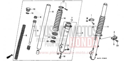 FOURCHETTE AVANT NX125K de 1989